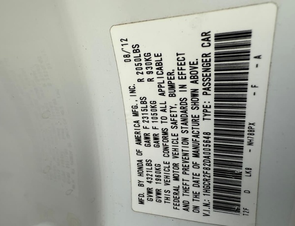 FOREIGN USED  2013 HONDA ACCORD EXL IN KANO