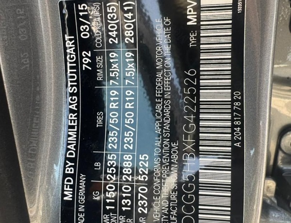 FOREIGN USED  2015 MERCEDES BENZ GLK350  FOR SALE IN ABUJA