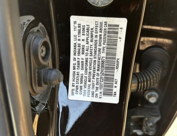 FOREIGN USED  2016 HONDA CIVIC FOR SALE IN ABUJA