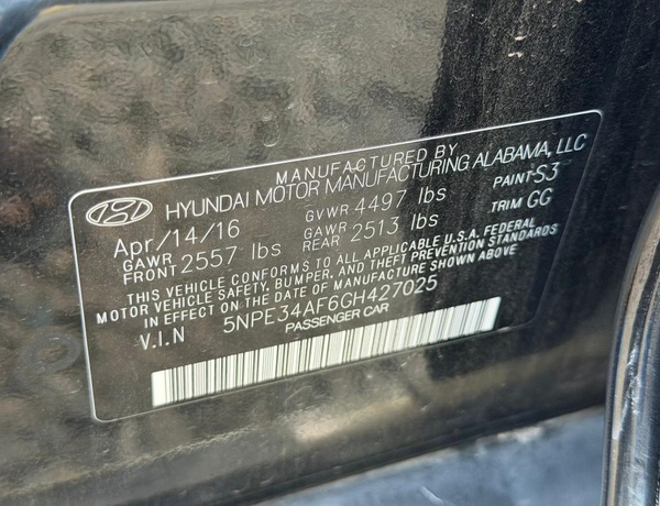 FOREIGN USED   2016 HYUNDAI SONATA FOR SALE IN ABUJA