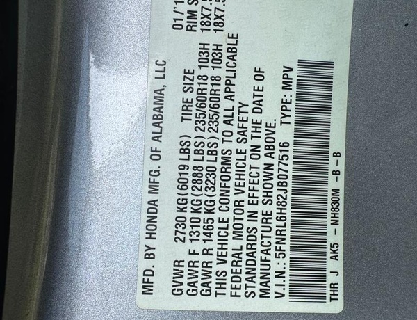 FOREIGN USED   2018 HONDA ODESSY TOURING FOR SALE IN ABUJA