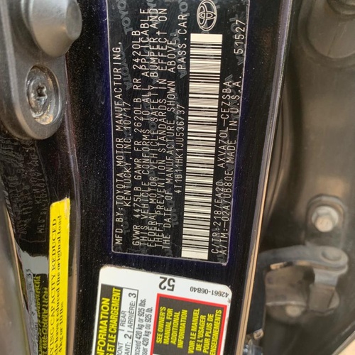 FOREIGN USED TOYOTA CAMRY 2018 SPORT SE MODEL.