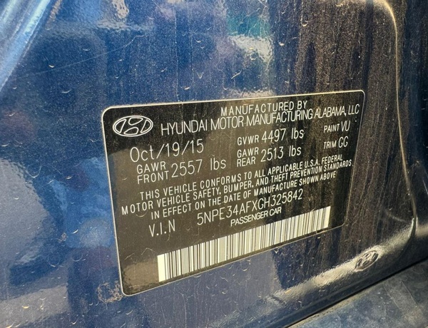 2016 HYUNDAI SONATA KEYLESS FOR SALE IN ABUJA