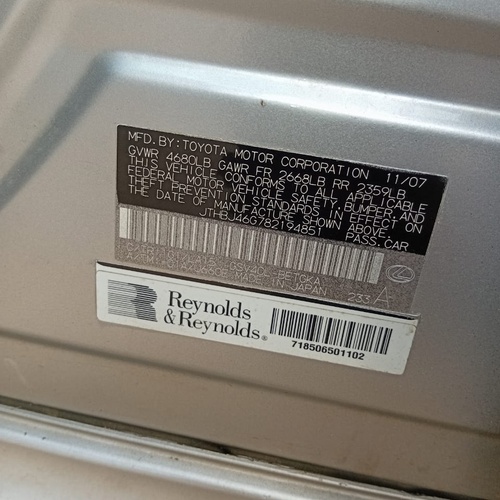 Lexus ES350 2008 Registered In Lagos